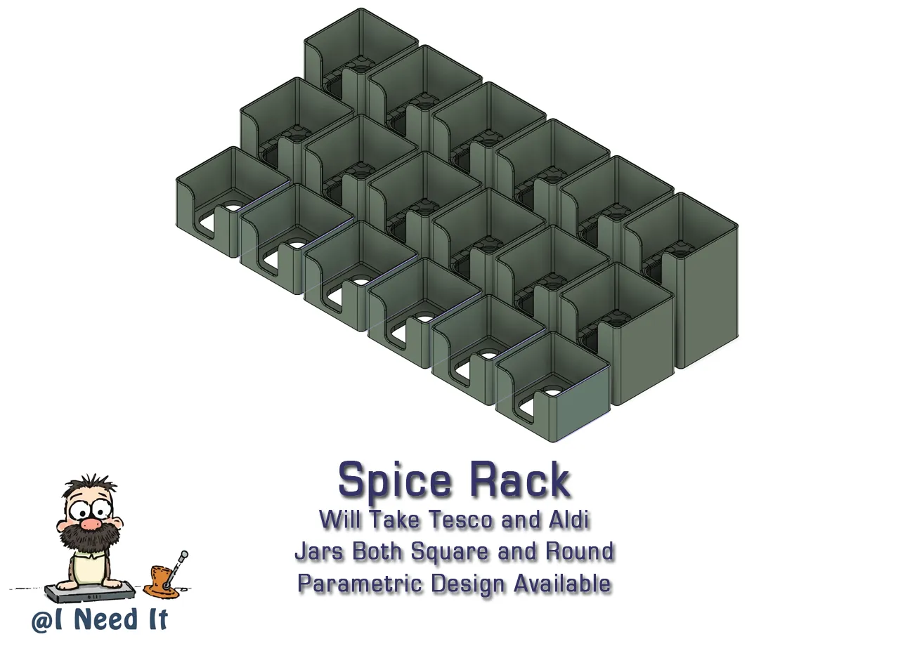 Spice Rack which takes standard Tesco & Aldi Square jars
