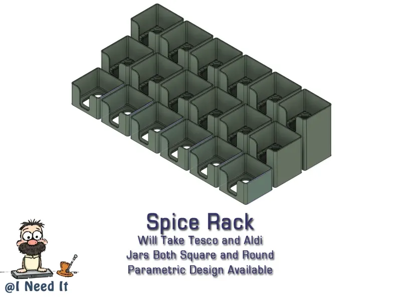 Spice Rack which takes standard Tesco & Aldi Square jars
