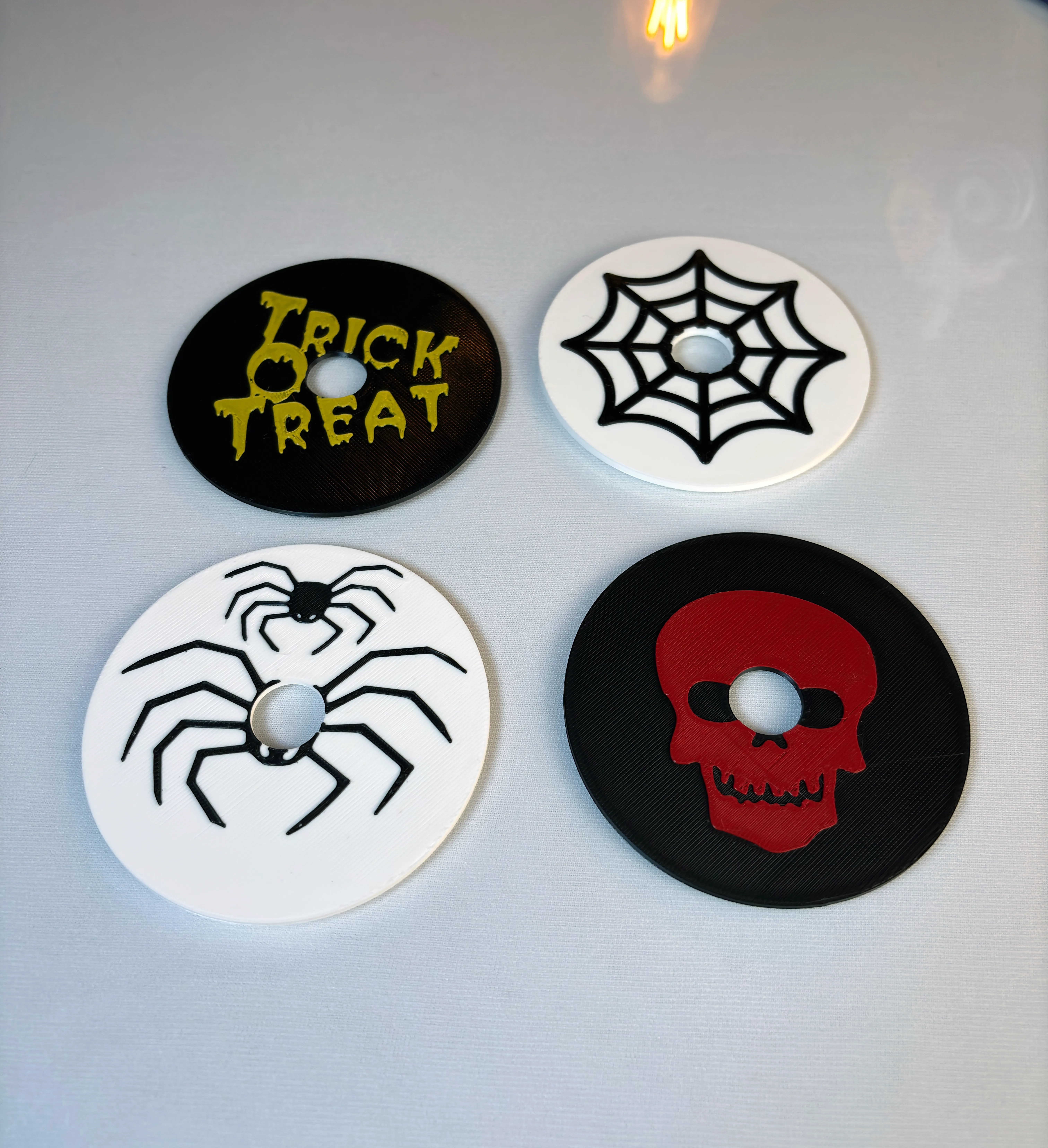 Halloween Coaster Set with Blood-Splatter Knife Stand🎃🕷️