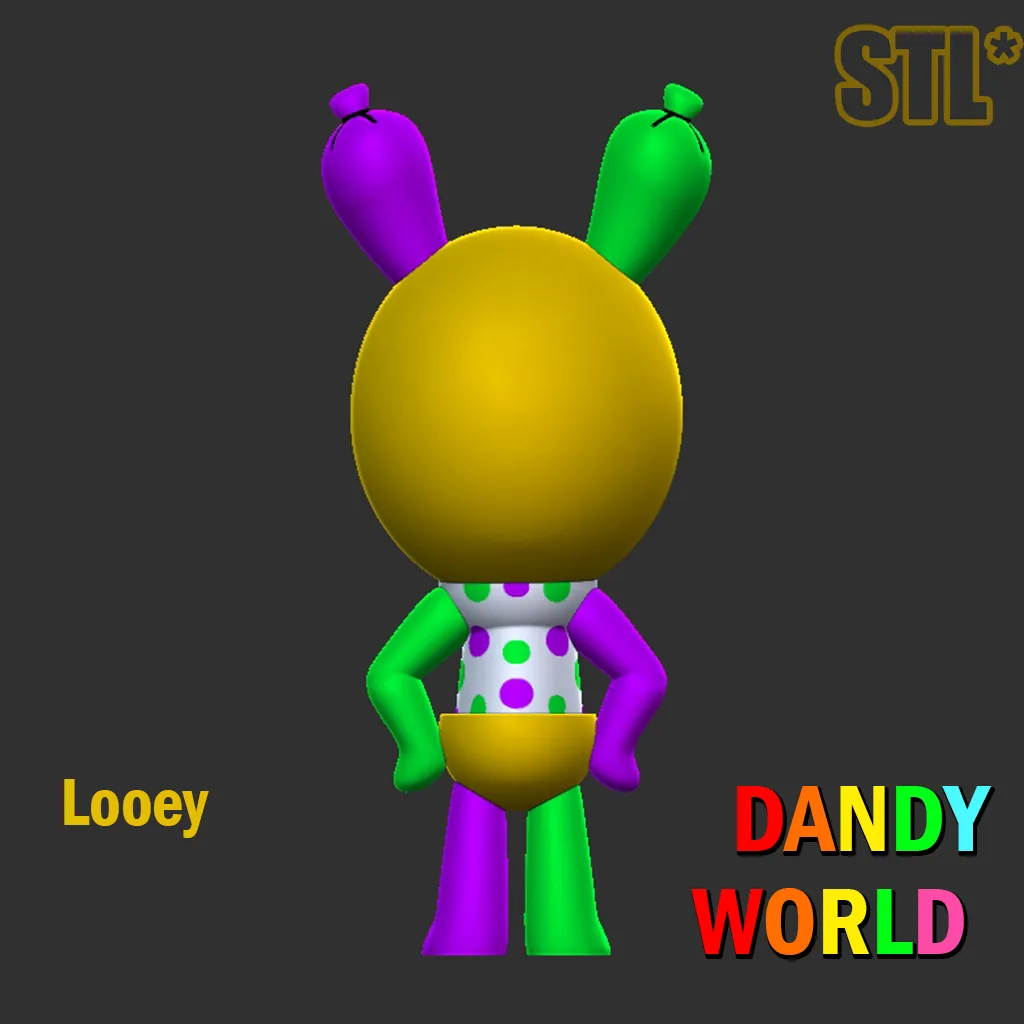 Dandy's World Looey STL 3D Character Fanart