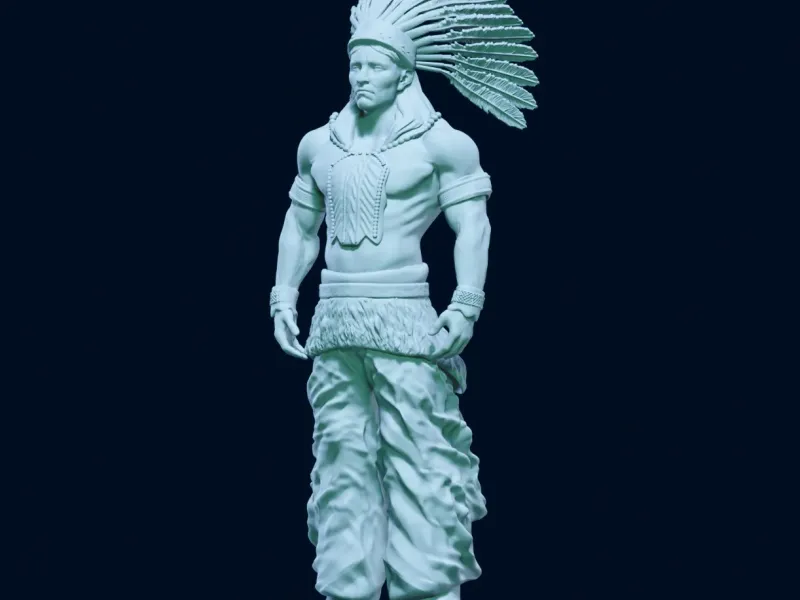 Native Americans - red skin statue decor - 3d print