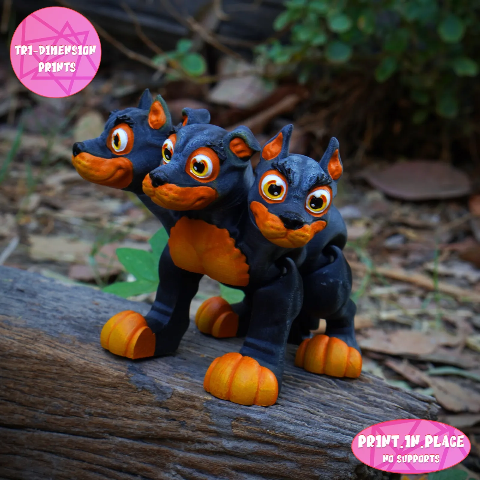 Print In Place Cute Flexi Cerberus Dog
