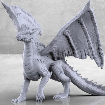 Silver Dragon - Tabletop Miniature