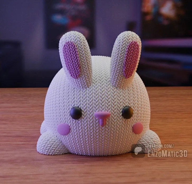 knitted bunny squishmallow - 3MF - STL - print in parts