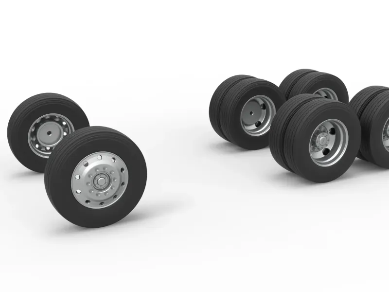 Wheel Set of Vintage GATR Racing Semi truck V4 Scale 1:25