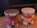 cookie GINGERBREAD MAN with scarf planter pencil holder-2