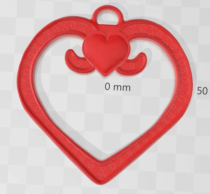 Heart Pendant XO