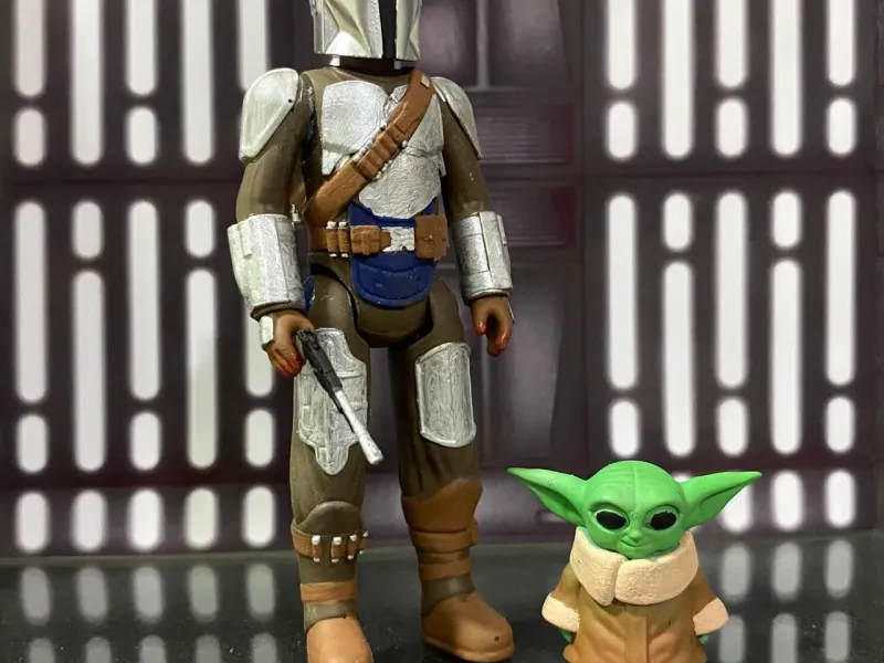 Der Mandalorianer Din Djarin und Grogu Star Wars Vintage-Spielzeug