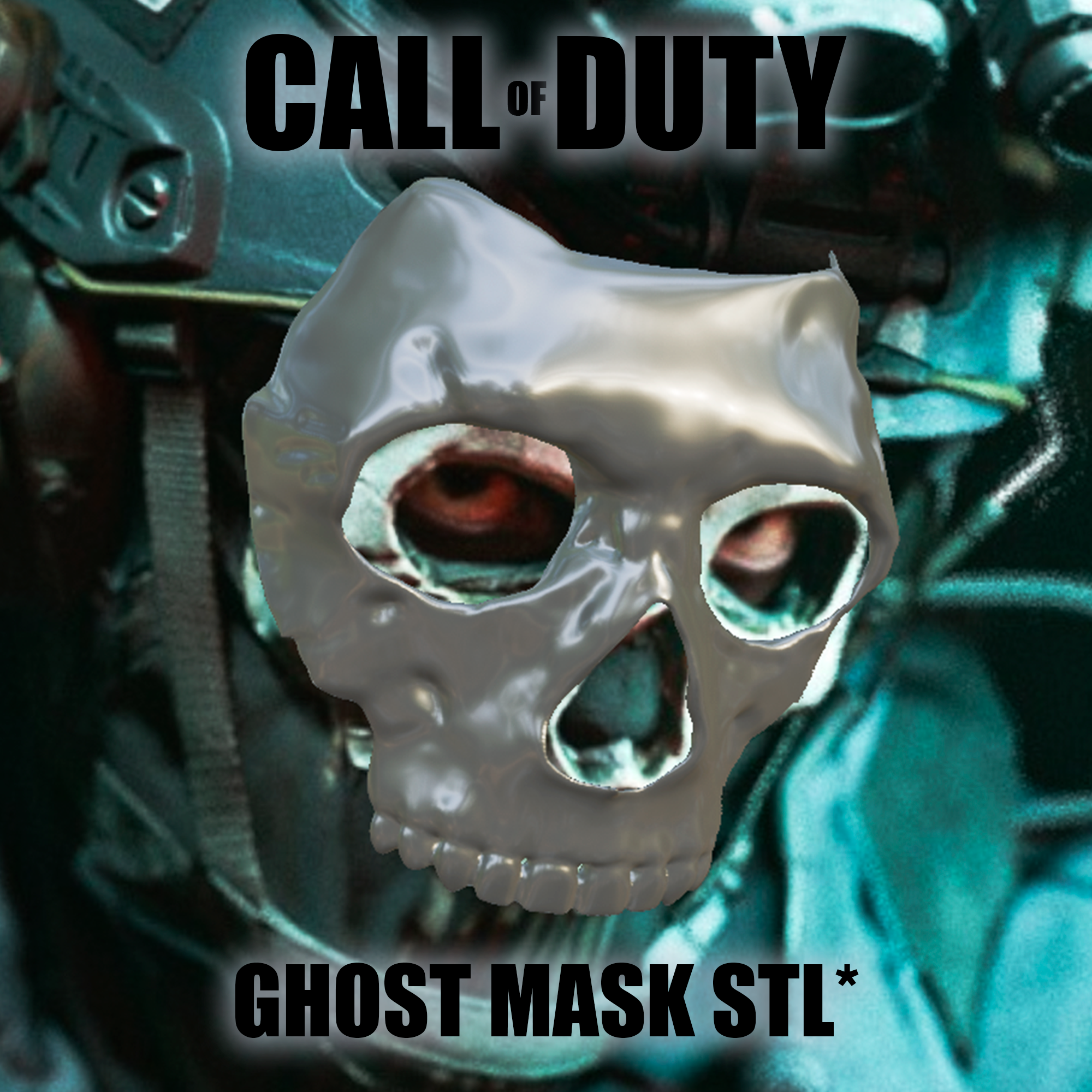 GHOST SIMON RILEY MASK - COD - MODERN WARFARE 2 - WARZONE | 3D Print Model