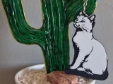 White cat keychain+magnet-3
