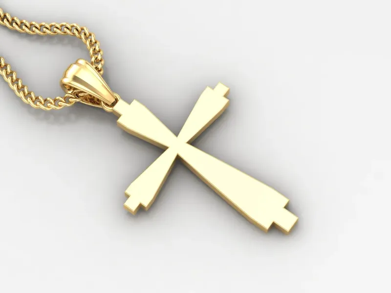 Colgante Cruz Oro Claro 18K 1CP001