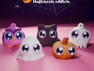 Kawa-eyes Pumpkin 🎃 Keychain & Fidget!