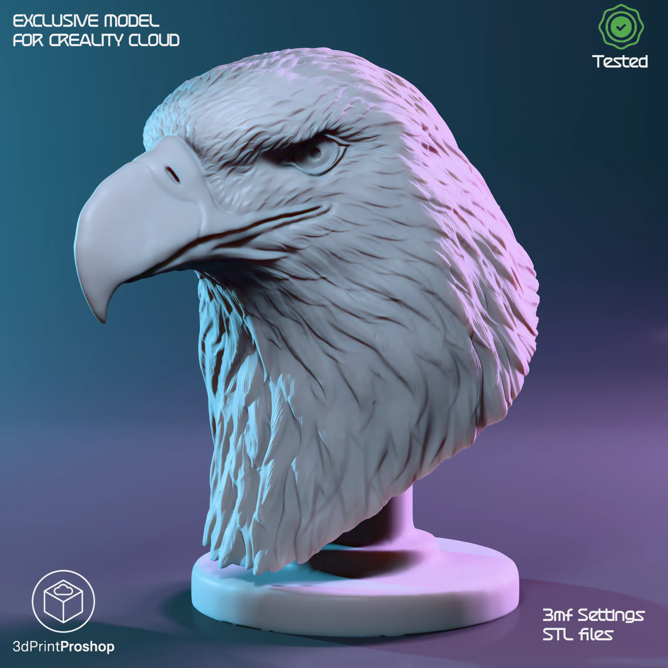 🦅 Bald Eagle Bust – Majestic Symbol of Freedom & Strength