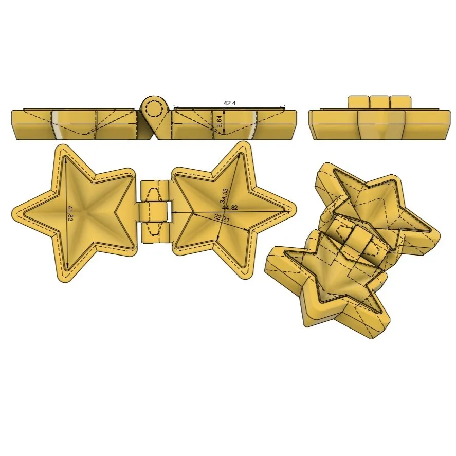 PRINT IN PLACE MOULD FOR A CHRISTMAS STAR