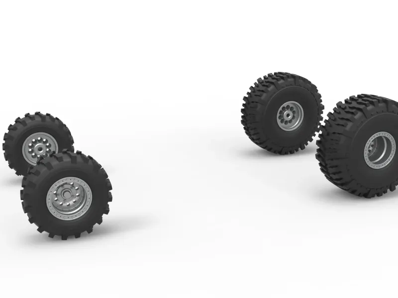 Jeu de roues du dragster Mud Version 2 Echelle 1:25