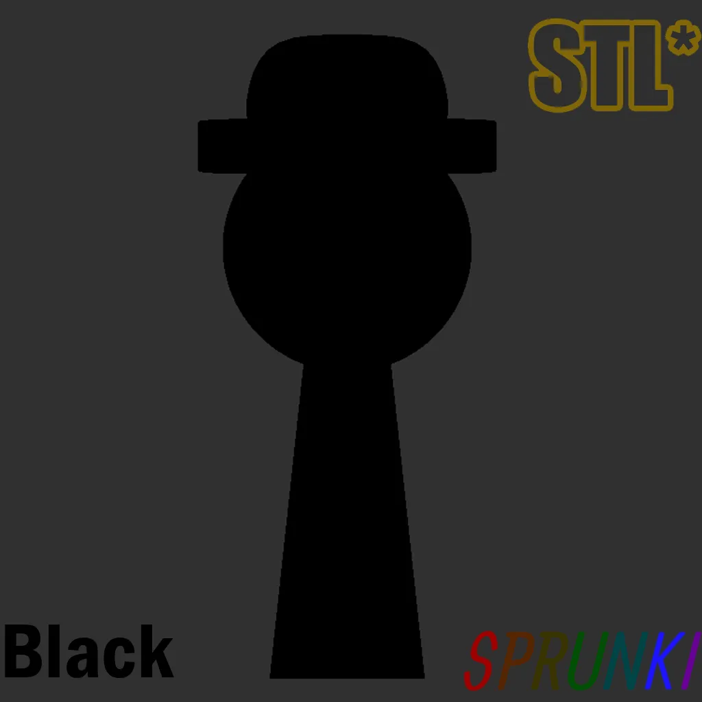 Sprunki Incredibox Black Normal STL 3D Character Fanart