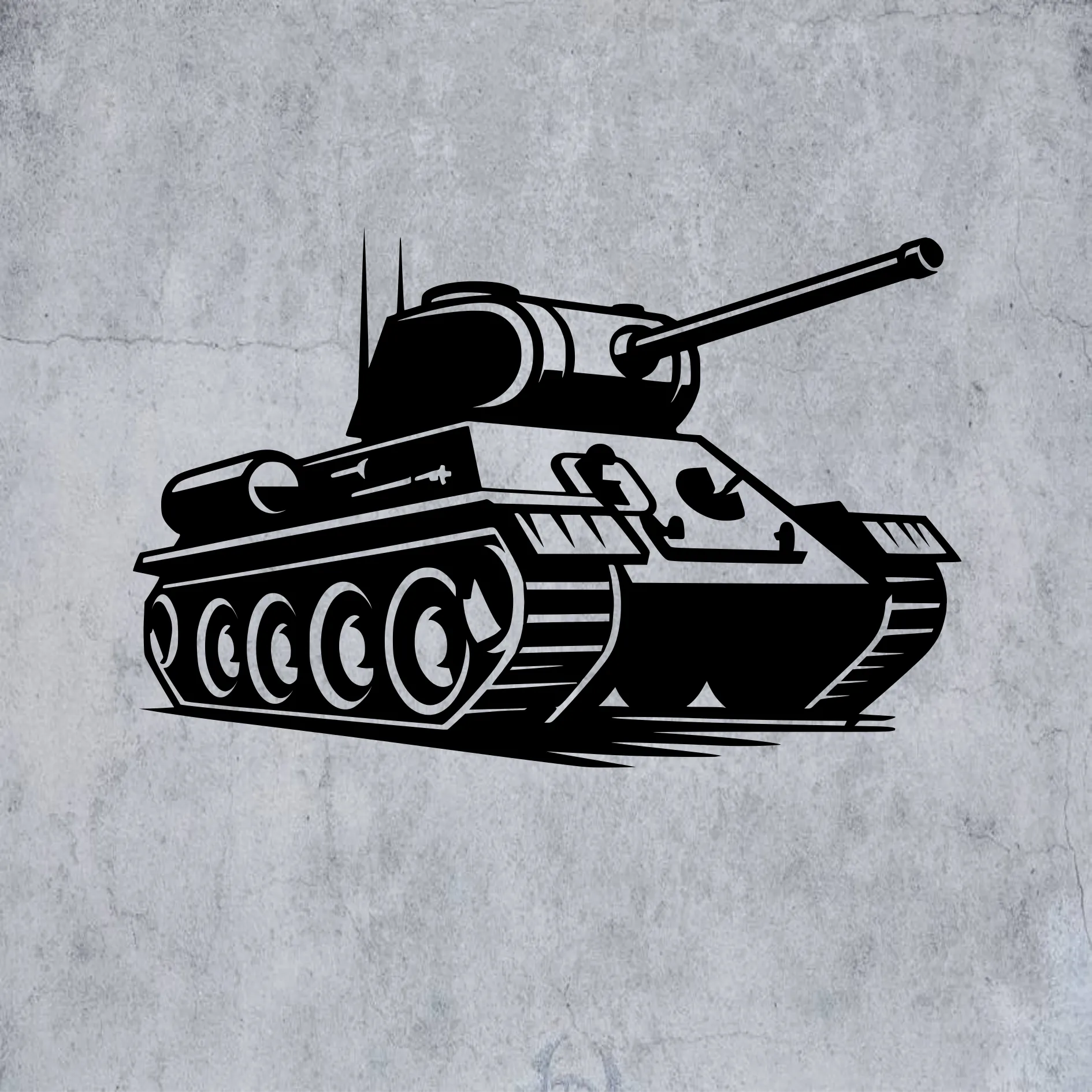 Props & Terrain STL Download - T-34 WW2 TANK | 2D WALL ARTby Cantal Models