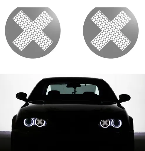 BMW Série 3 (E46) 2 Pcs Décoration de phares nid d'abeille n