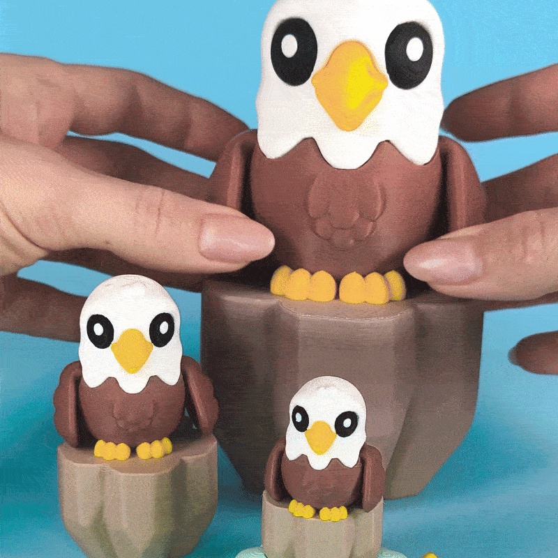 Cute Flexi Eagle (Toy, Keychain) & print-in-parts-2