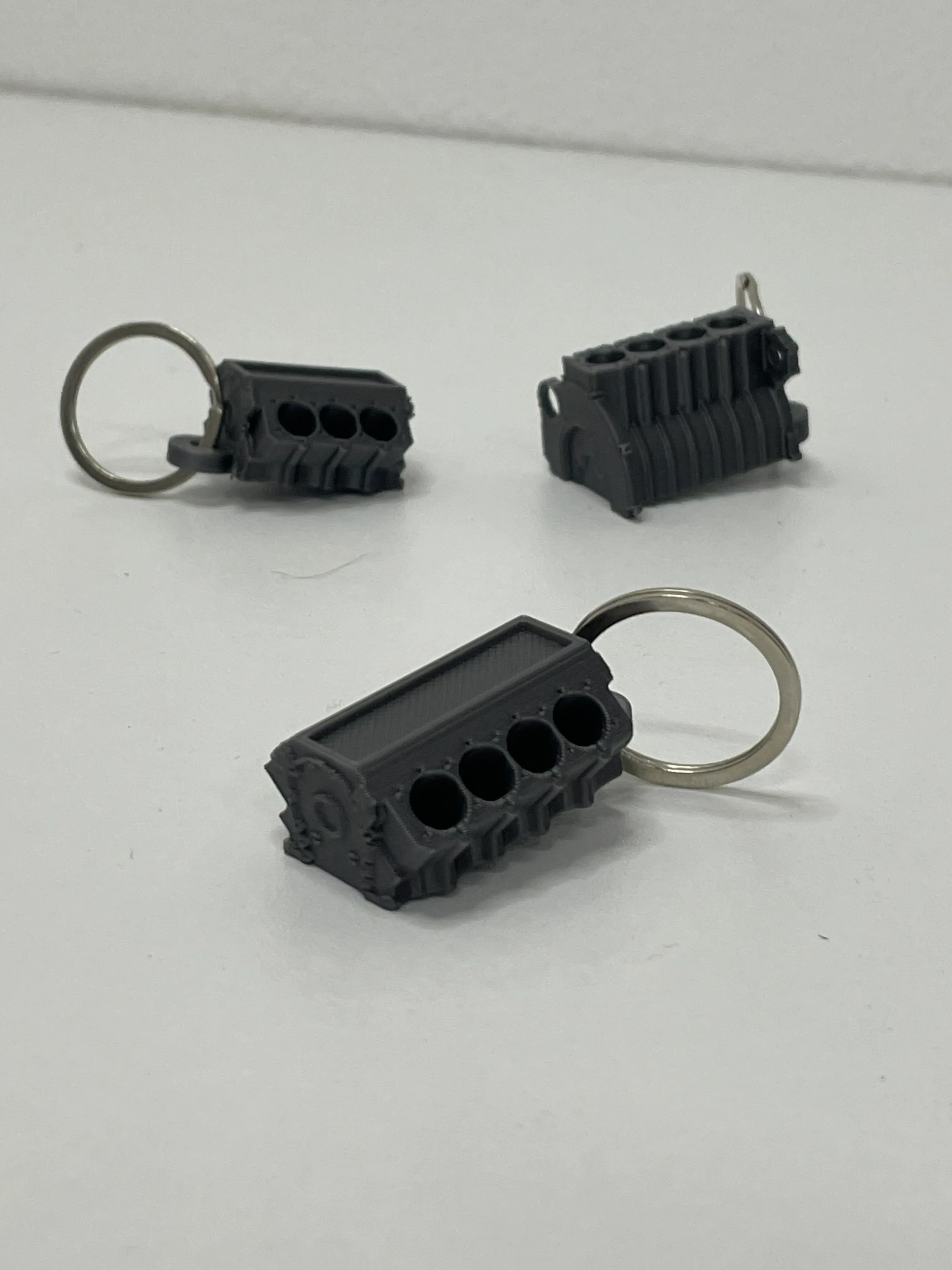 Engine block V8 keychain