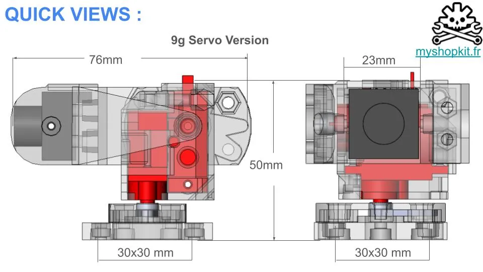 Diy Printed Low Profile Pan Tilt FPV Gimbal Burger System