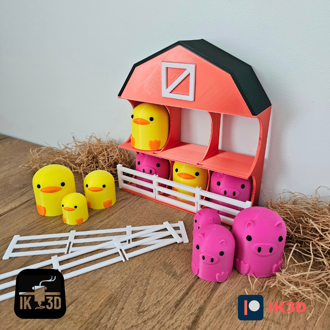 Tic-Tac-Stack Farm Animals Board Game / 3MF Included | 3D models ...