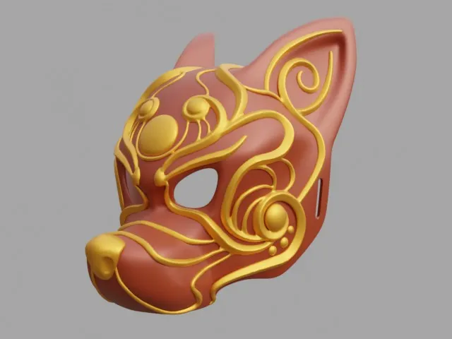 Fox Animal Mask with Ornament