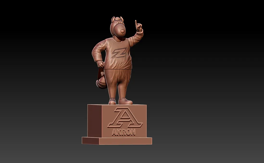 NCAA - AKRON ZIPS FOOTBALL MASCOT STATUE - 3D PRINT