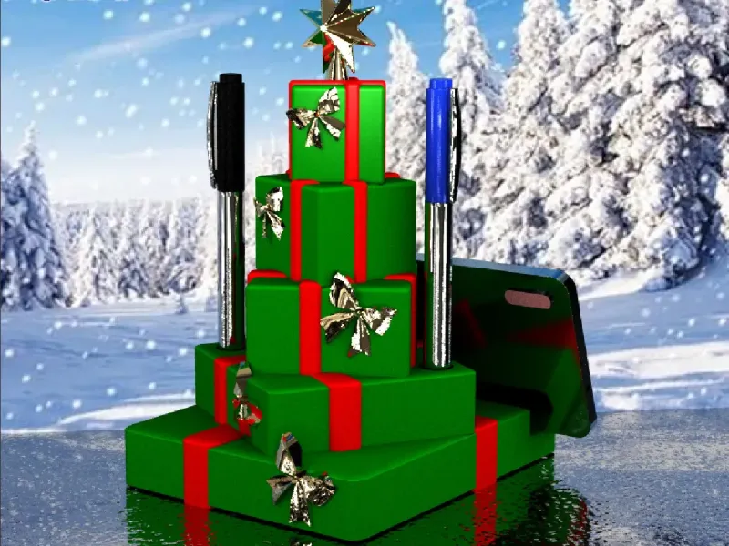Arbol Regalos de Navidad - Soporte Celular - Porta lapices