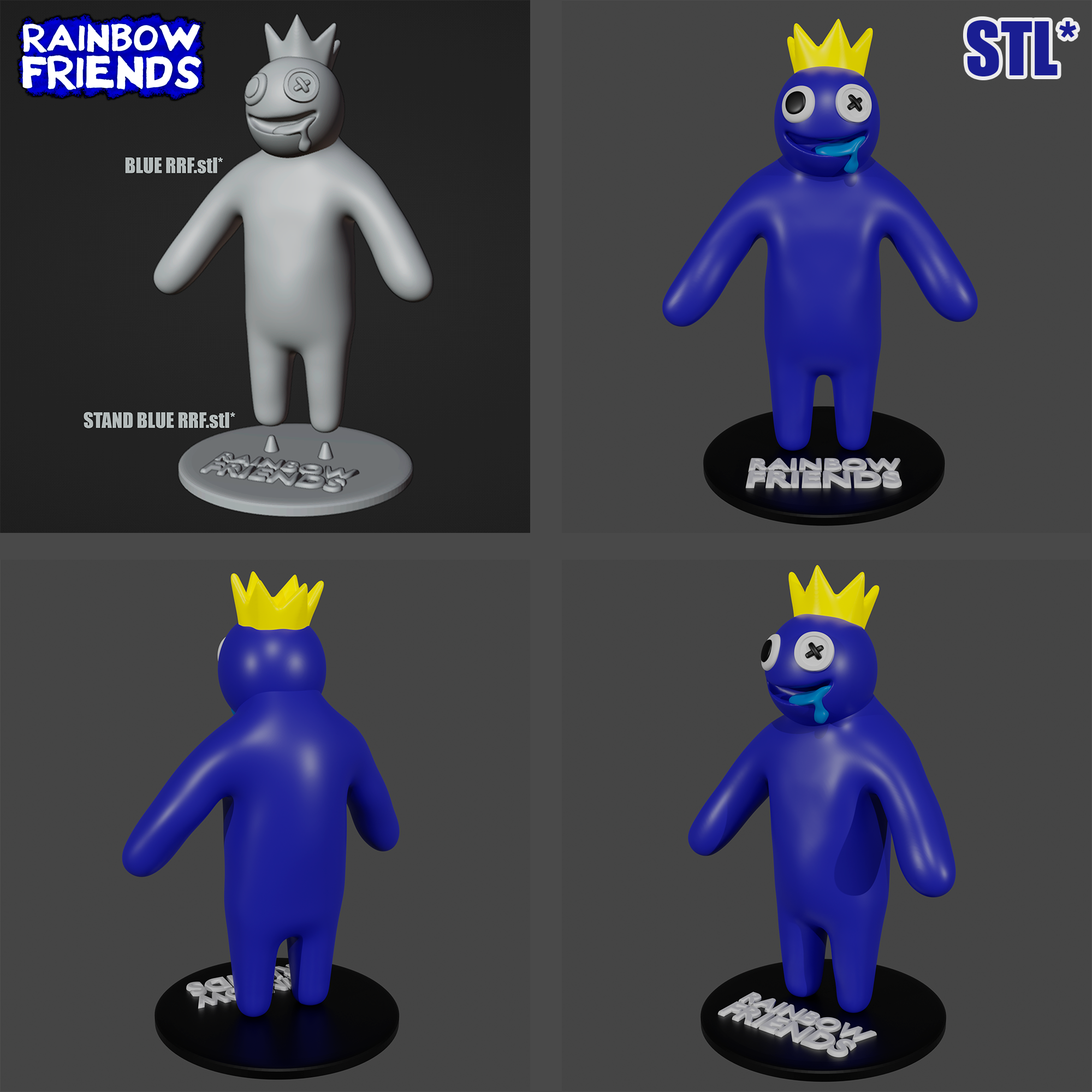 ALL MONSTERS FROM ROBLOX RAINBOW FRIENDS, 3D FAN ART, 3D models download