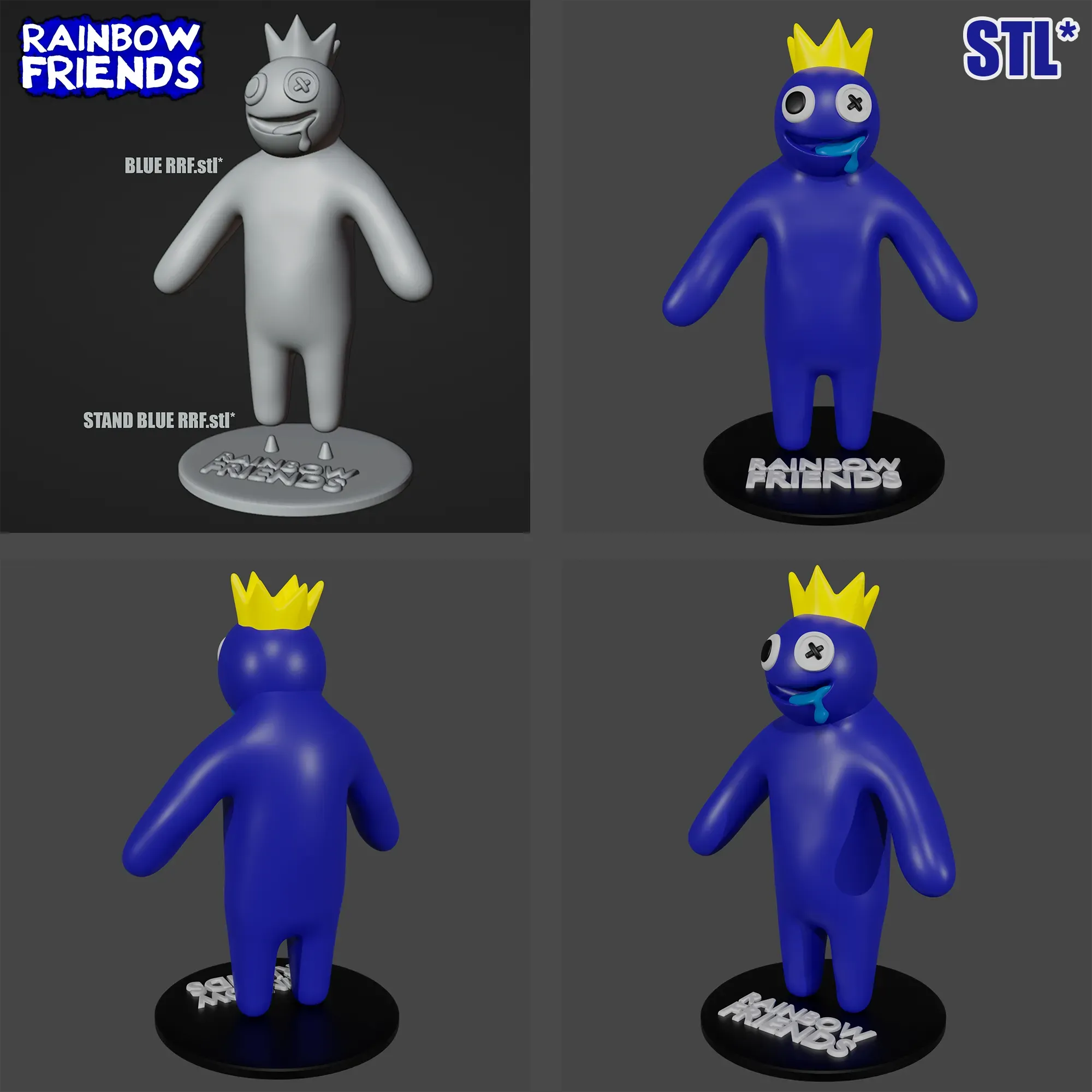 Sculpture BLUE RAINBOW FRIENDS - ROBLOX 3D Print Model