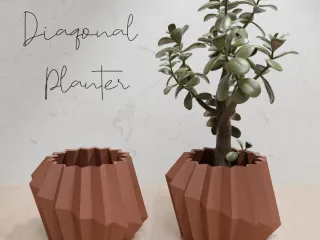Diagonal brutalism planter for home decoration and design