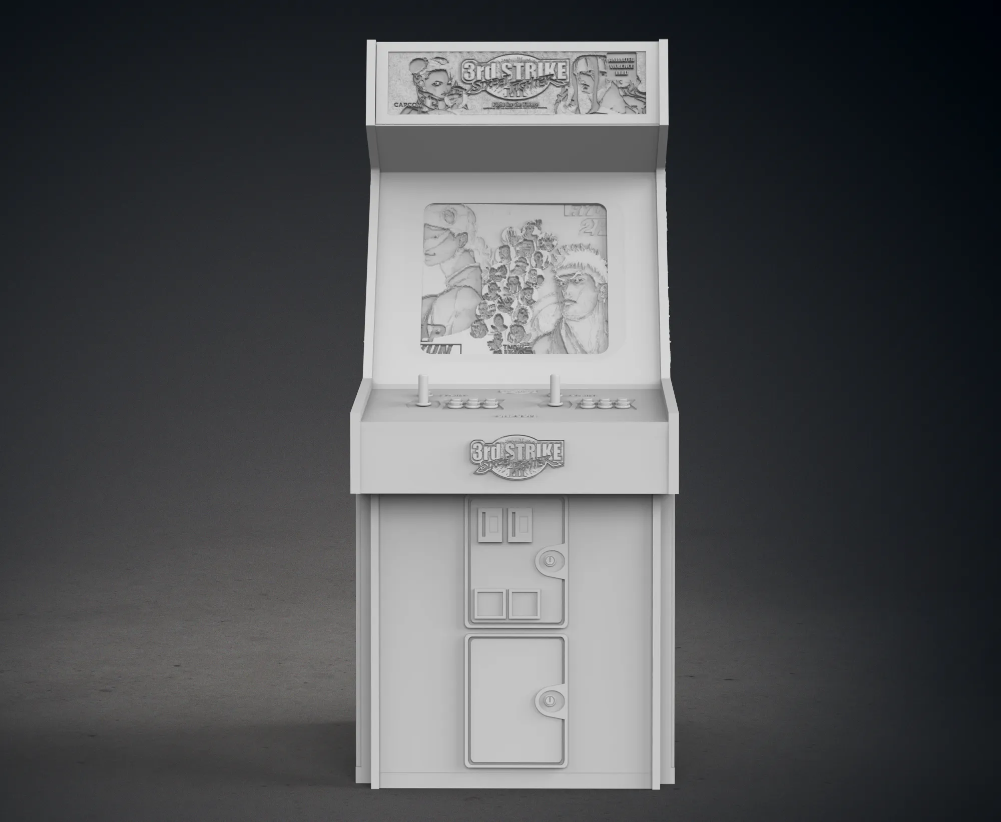Street Fighter 3rd Strike Arcade Cabinet with Lithophane