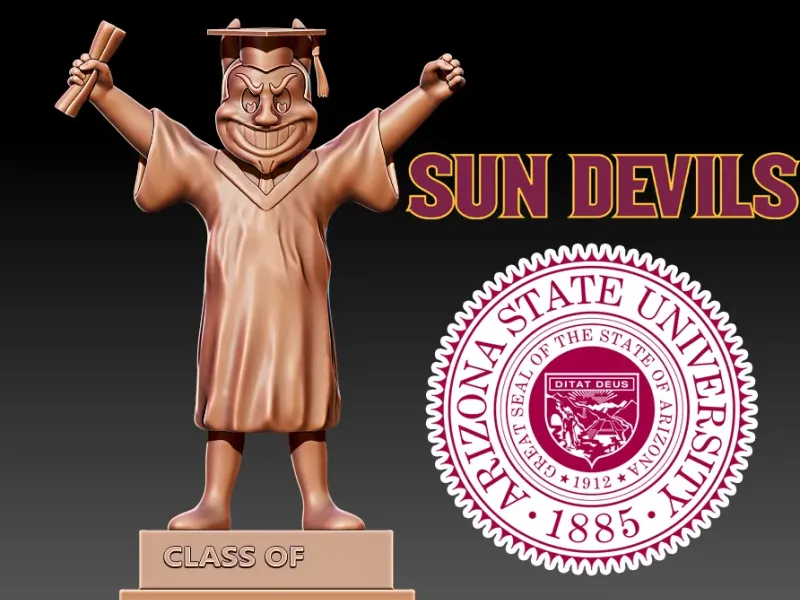 MASCOTE DE GRADUAÇÃO DA UNIVERSIDADE DO ESTADO DO ARIZONA - IMPRESSÃO 3D