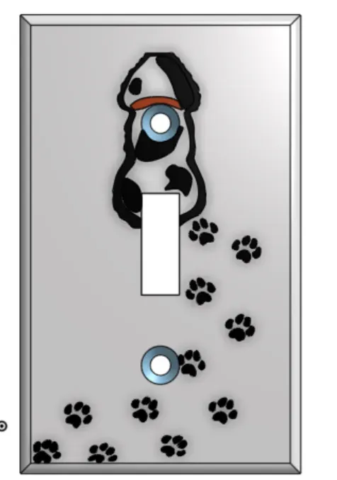 dog tail light switch plate