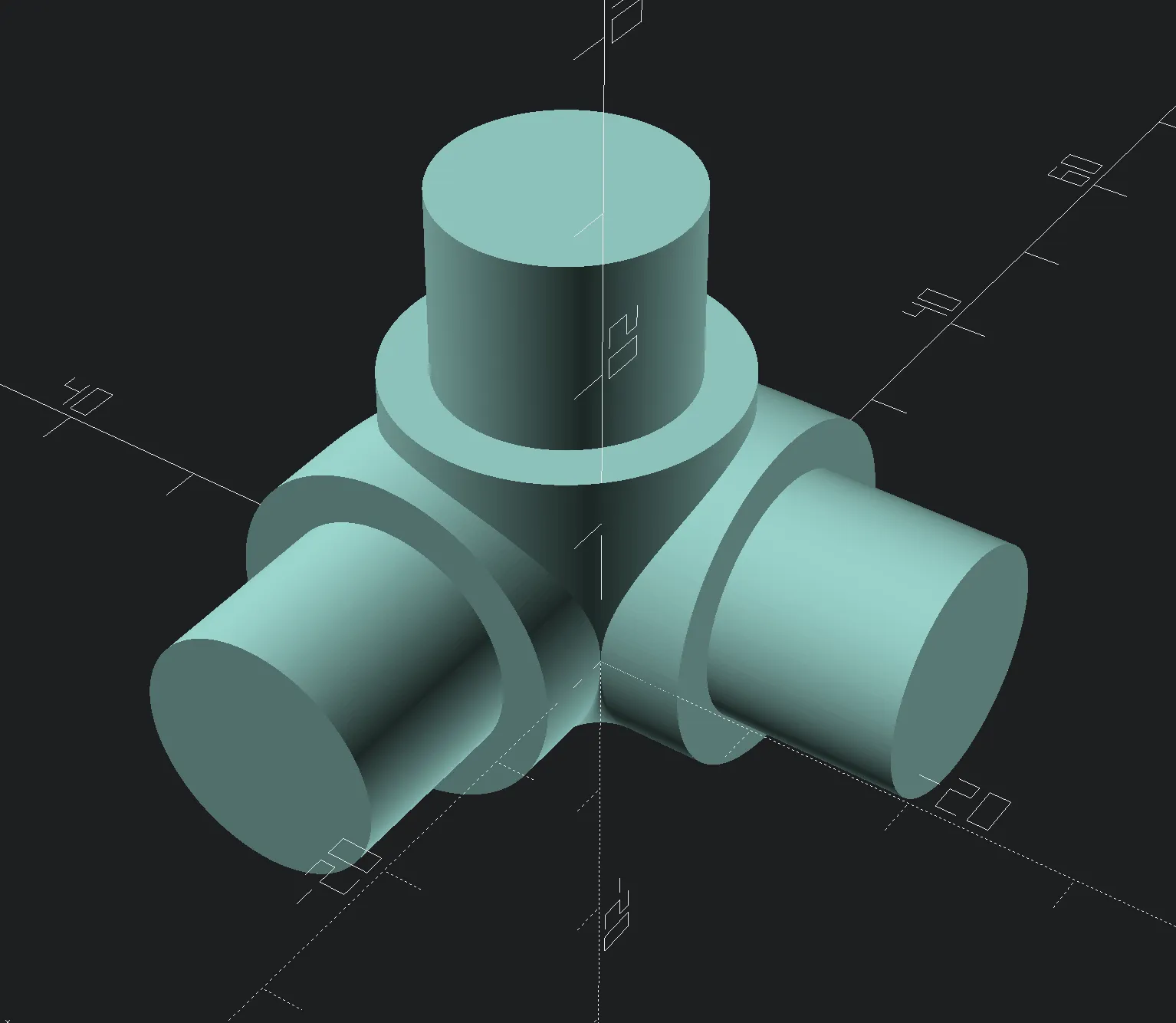 1/2 in PVC pipe solid 3 way corner joiner