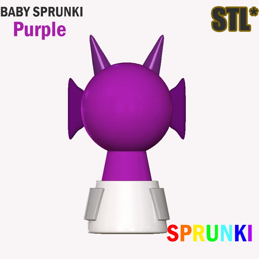 STL Sprunki Incredibox Baby Purple Sprunki STL 3D Character