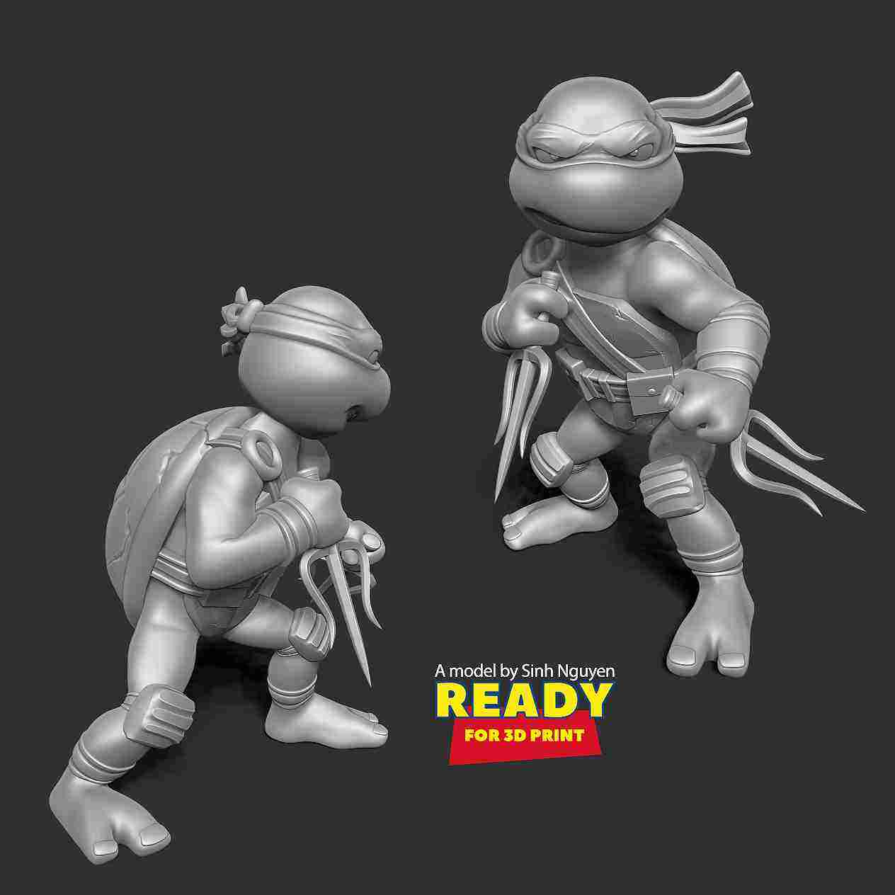 3D model Raphael Teenage Mutant Ninja Turtle VR / AR / low-poly