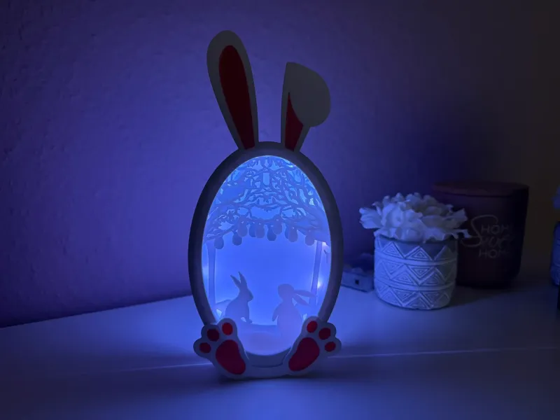 3D-Printed Easter ShadowBox with LED Lighting