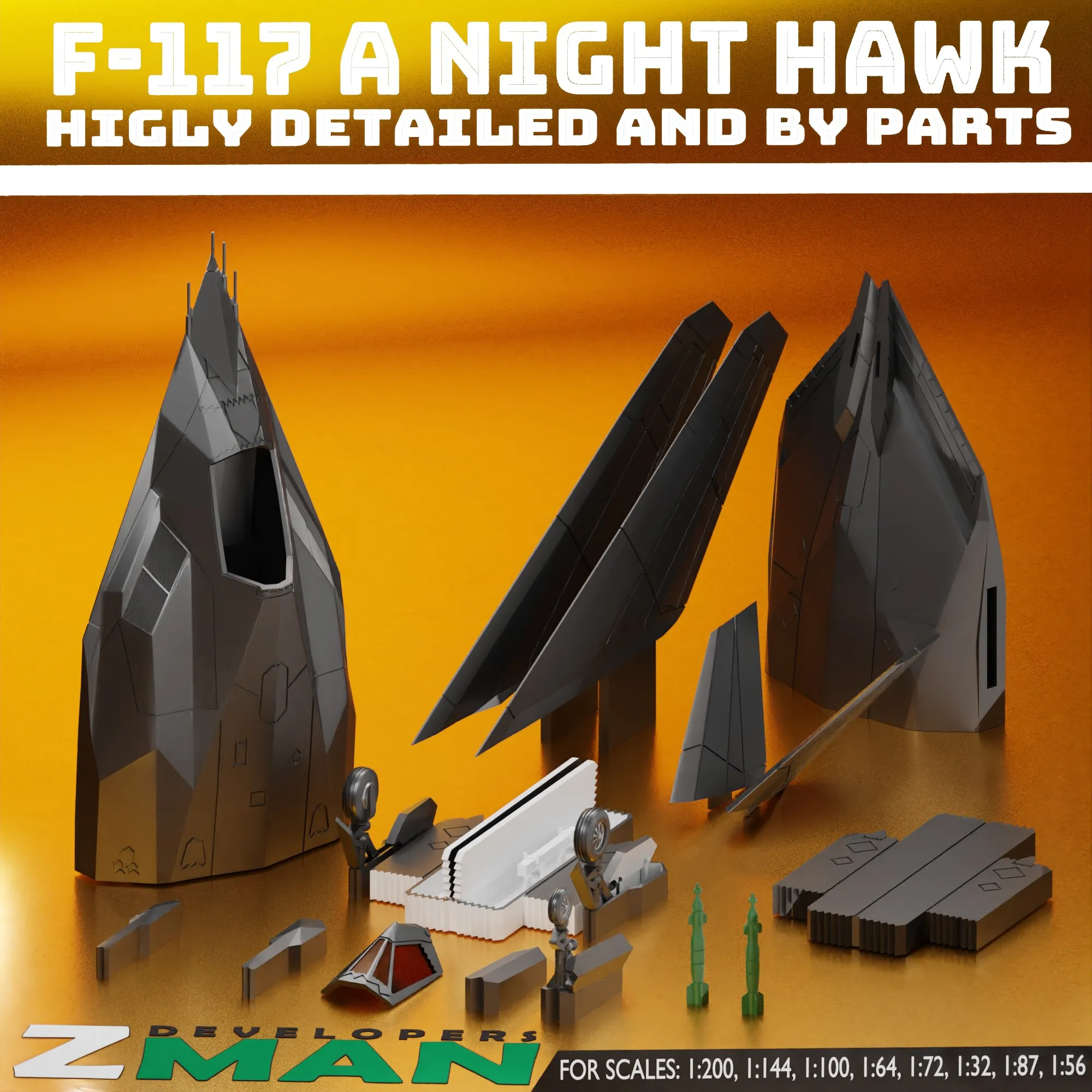 Lockheed F-117A Nighthawk (V1) (4 IN1 )