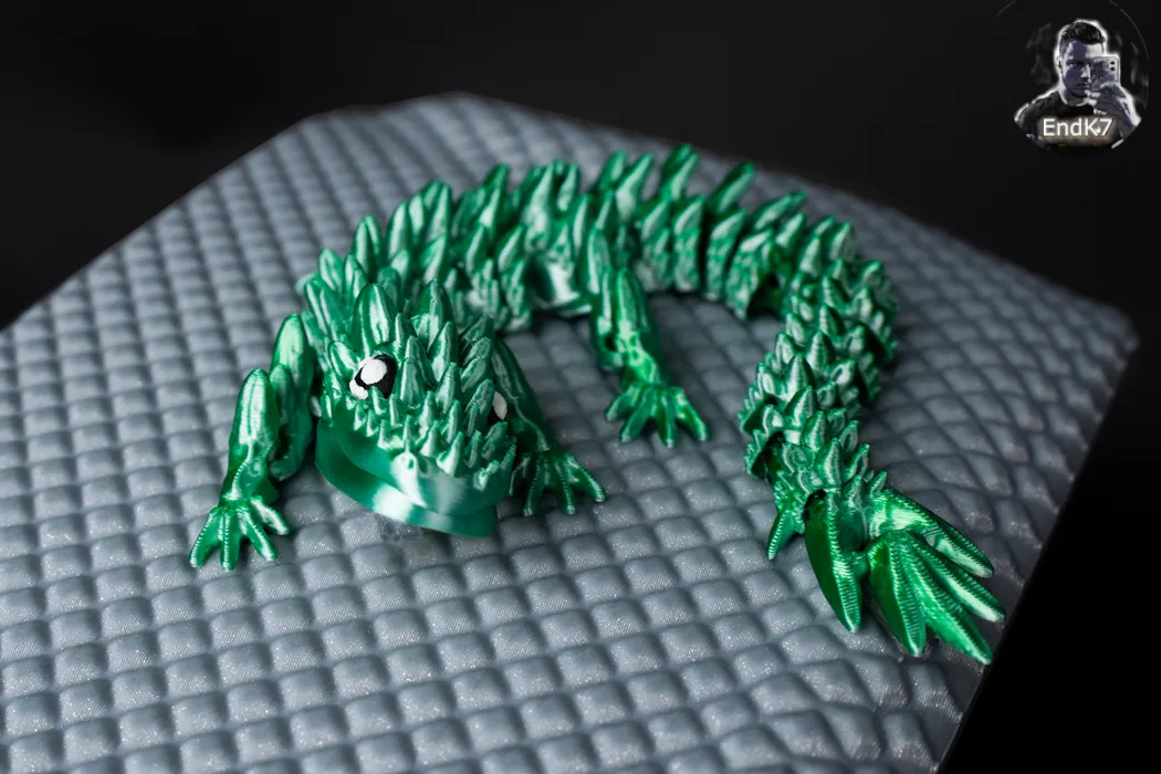 Spiky Mountain Dragon - Articulated - Print in Place
