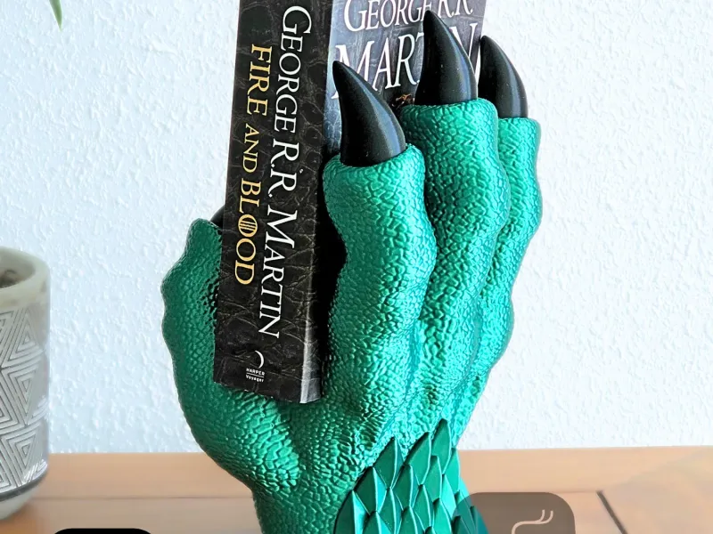 Porta Libri ad Artiglio di Drago / Senza Supporti / 3MF Incluso