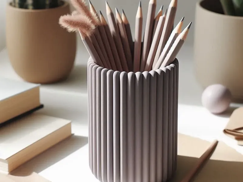 Modern designed Ribbed Pencil Holder, Pencil Cup