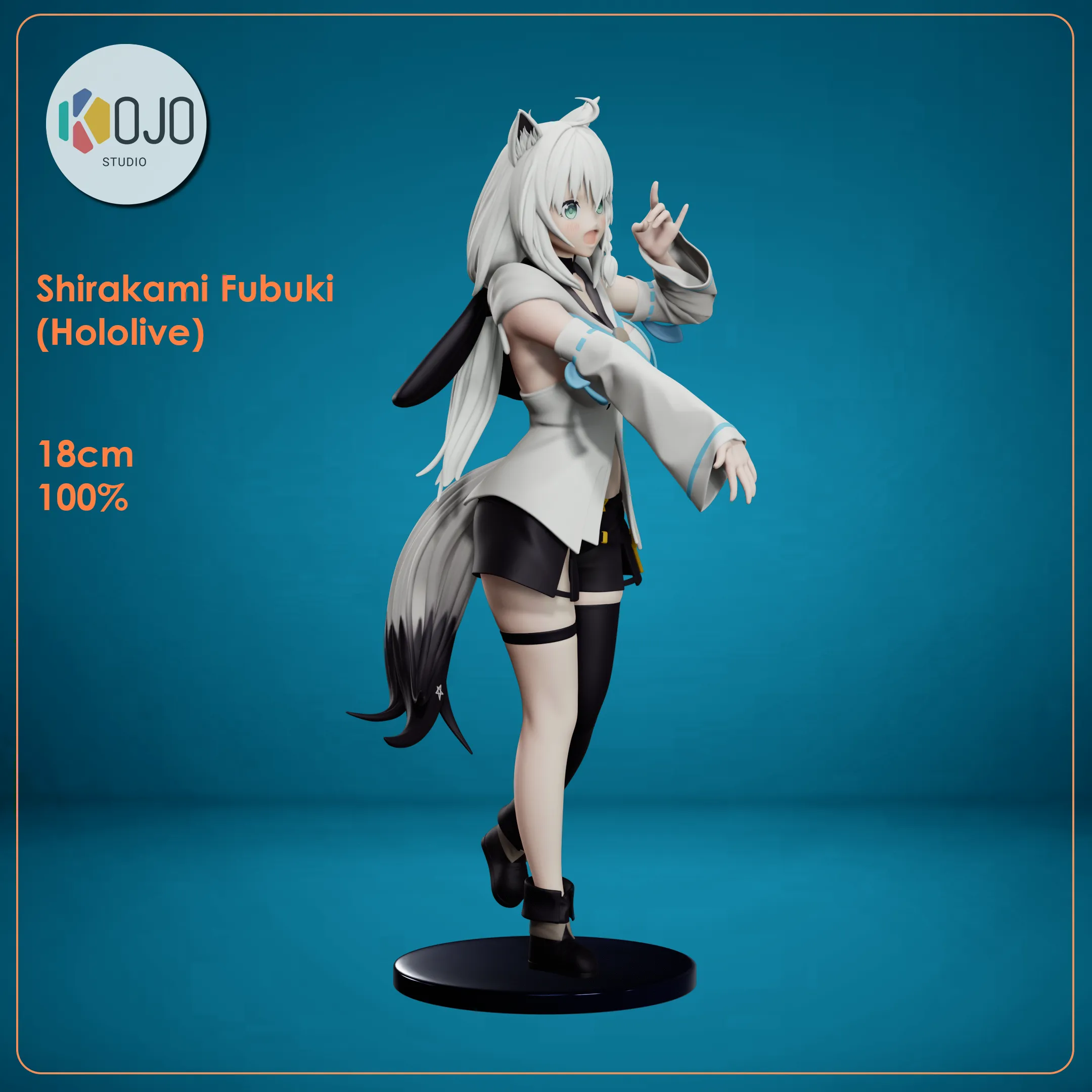 Shirakami Fubuki - Hololive Vtuber Figure for 3D printing Ficheiro