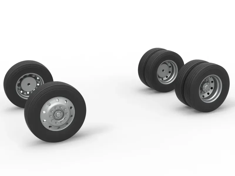 Wheel Set of Vintage GATR Racing Semi truck V2 Scale 1:25