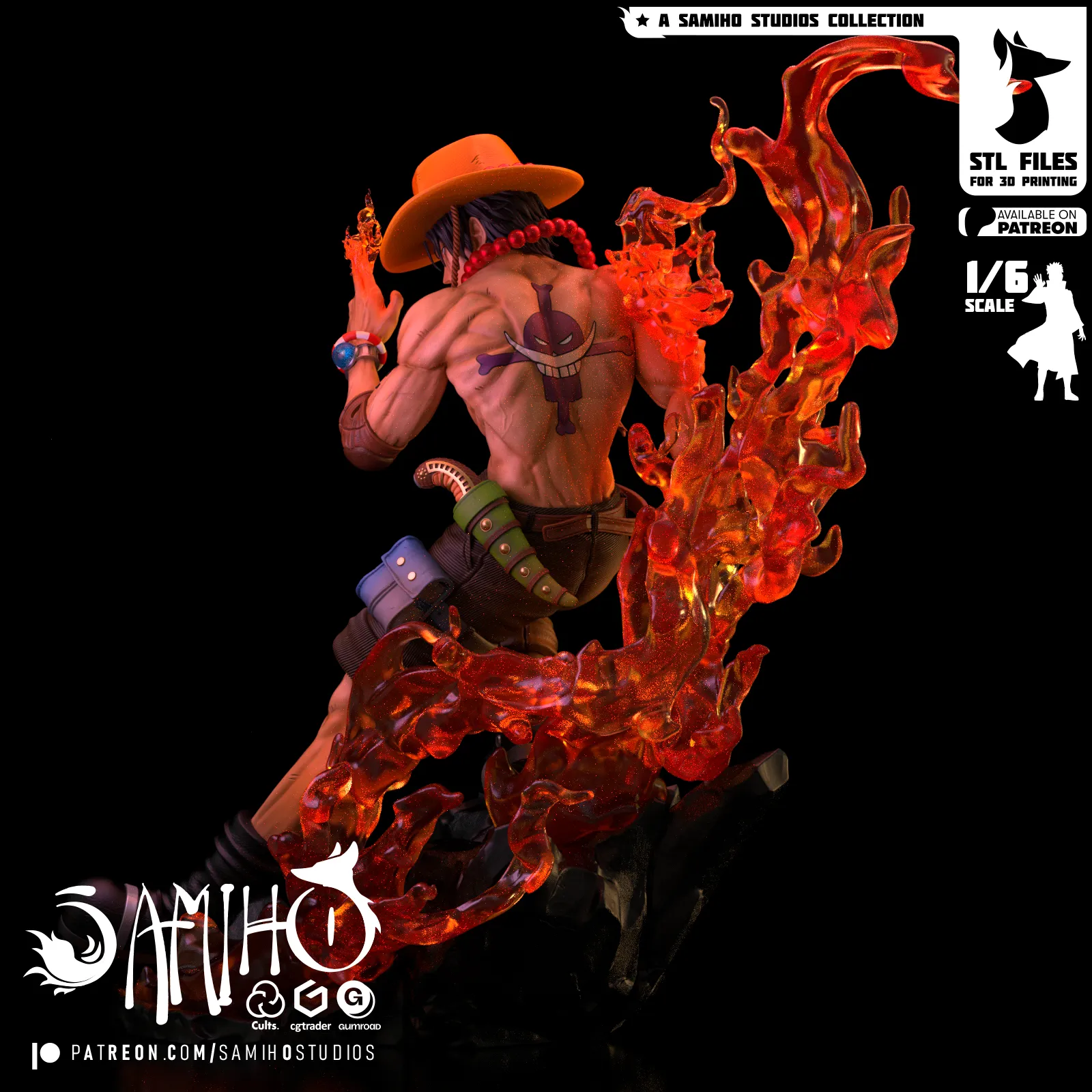 Samiho Studios - Fire Fist Ace: STLs ready for printing