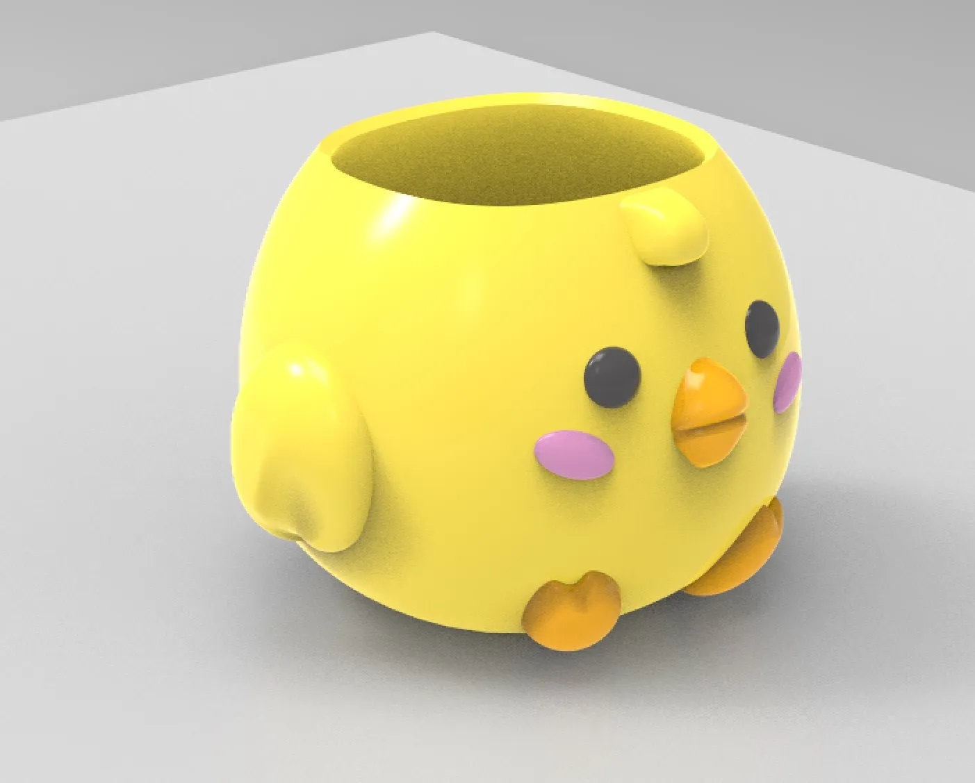 planter baby chick flower pot pencil holder STL 3MF