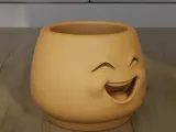 Smiling Face Planter STL 3D Model Happy Pot Desk Decor-6