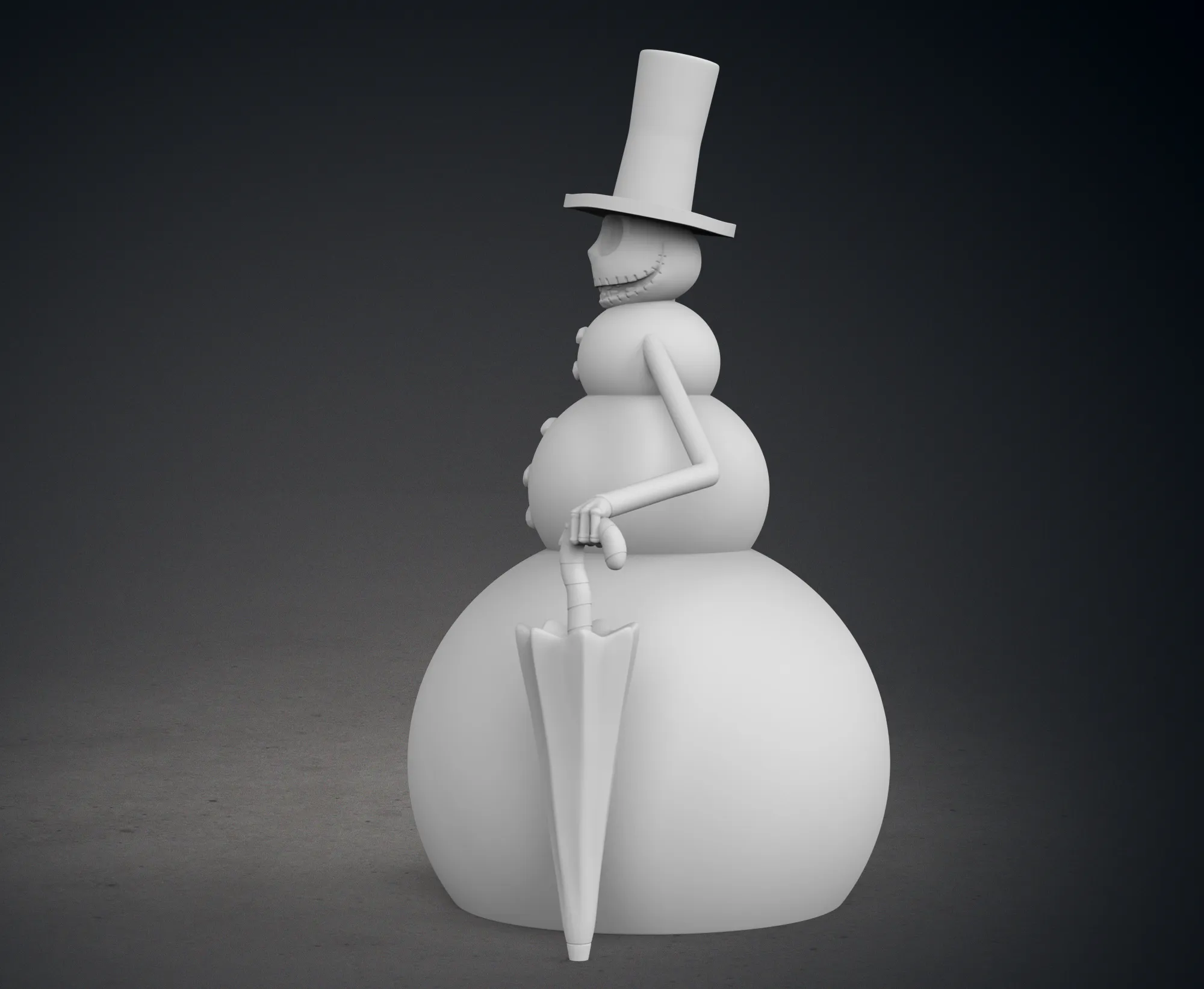 Nightmare Before Christmas Jack Skellington as a Snowman