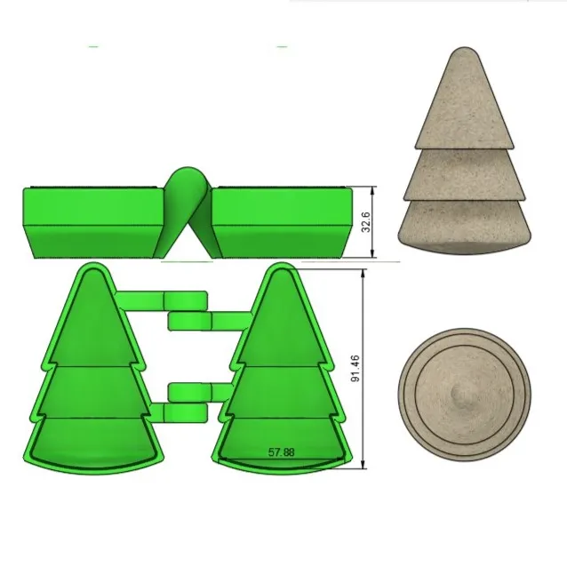 CHRISTMAS TREE MOULD - PRINT IN PLACE - FOR SENSORY PLAY